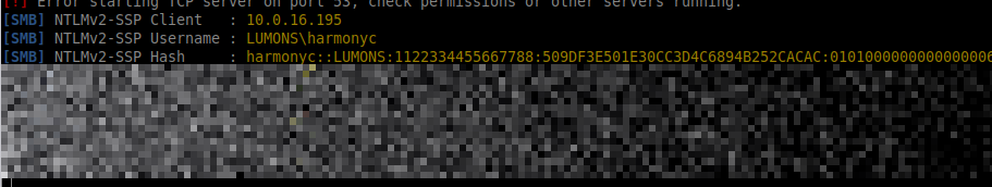 Captured NTLMv2 hash from MDRepo interaction